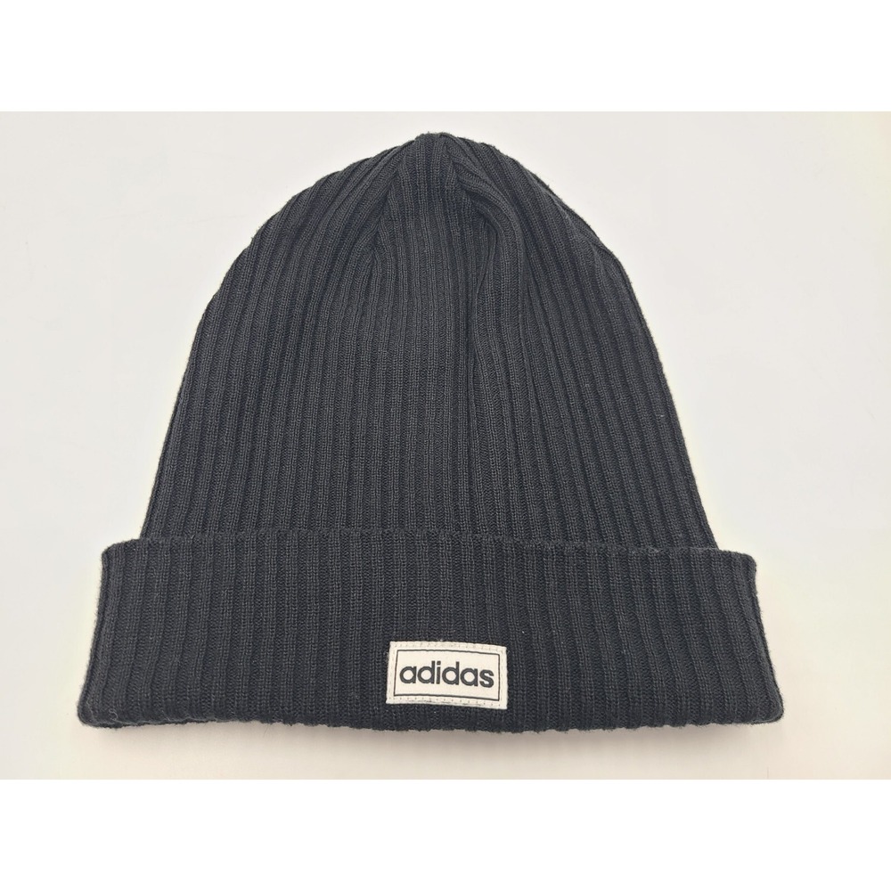 Women Adidas Beanie Winter Knit Hat Stocking Cap Snow Ski Outdoors Casual Black